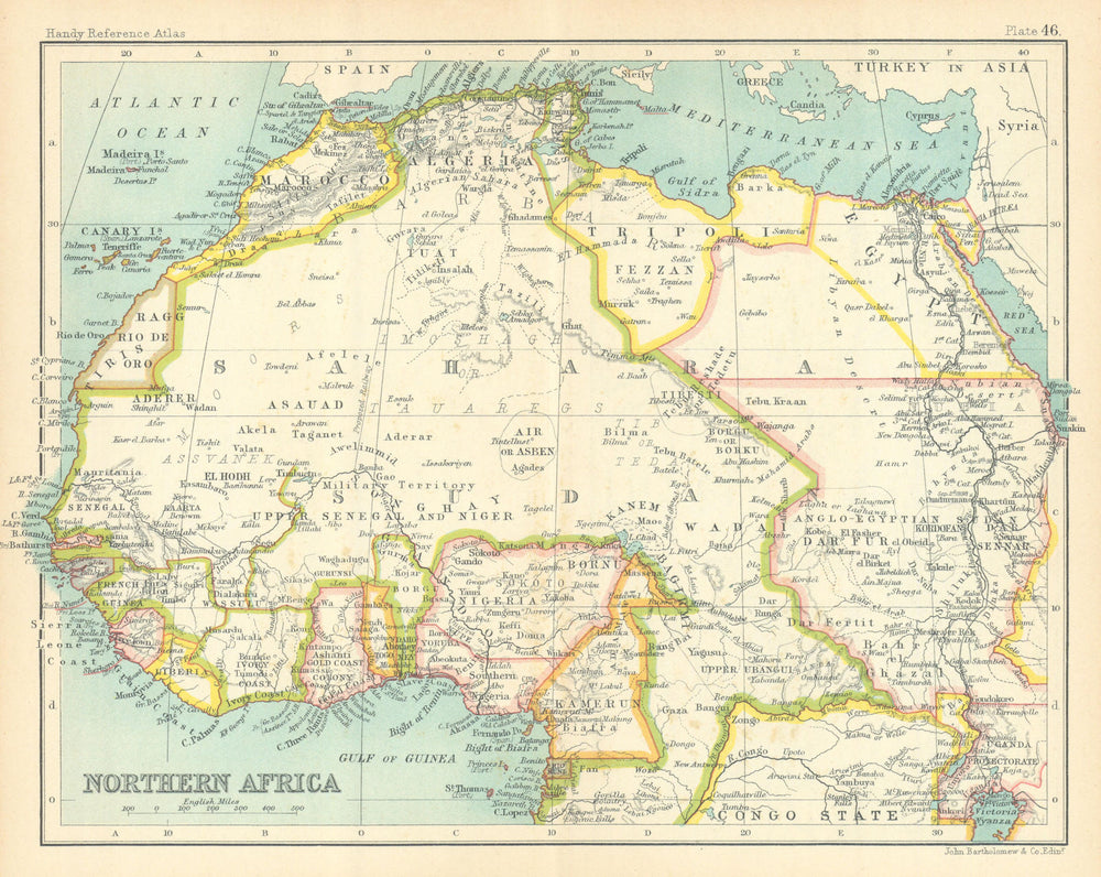 Northern Africa. French West Africa. Ashanti Rio de Oro &c 1909 old map