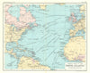 Sketch Chart of the North Atlantic. Shipping routes. BARTHOLOMEW 1909 old map