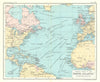 Sketch Chart of the North Atlantic. Shipping routes. BARTHOLOMEW 1909 old map