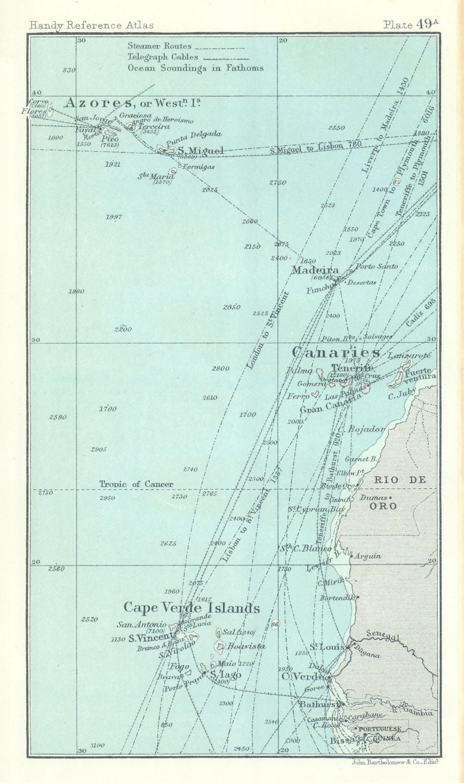 Macaronesia. Cape Verde Islands Azores Madeira Canary Islands 1909 old map