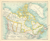 Dominion of Canada. Provinces. BARTHOLOMEW 1909 old antique map plan chart