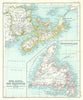 Nova Scotia New Brunswick Prince Edward Island Newfoundland. Canada 1909 map