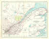 Province of Quebec. Canada. BARTHOLOMEW 1909 old antique map plan chart