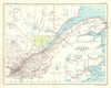 Province of Quebec. Canada. BARTHOLOMEW 1909 old antique map plan chart