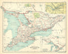 Province of Ontario; Inset maps of Ottawa. Canada. BARTHOLOMEW 1909 old