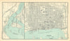 Toronto town/city plan & Niagara Falls. Ontario. BARTHOLOMEW 1909 old map