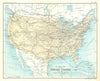 Railway Map of United States. USA. BARTHOLOMEW 1909 old antique plan chart