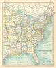 United States Eastern Division. USA. BARTHOLOMEW 1909 old antique map chart
