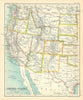 United States Western Division. USA. BARTHOLOMEW 1909 old antique map chart
