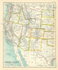 United States Western Division. USA. BARTHOLOMEW 1909 old antique map chart