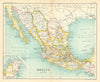 Mexico showing states. BARTHOLOMEW 1909 old antique vintage map plan chart