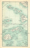 Hawaii & the Fiji Islands. Kauai. Honolulu. BARTHOLOMEW 1909 old antique map