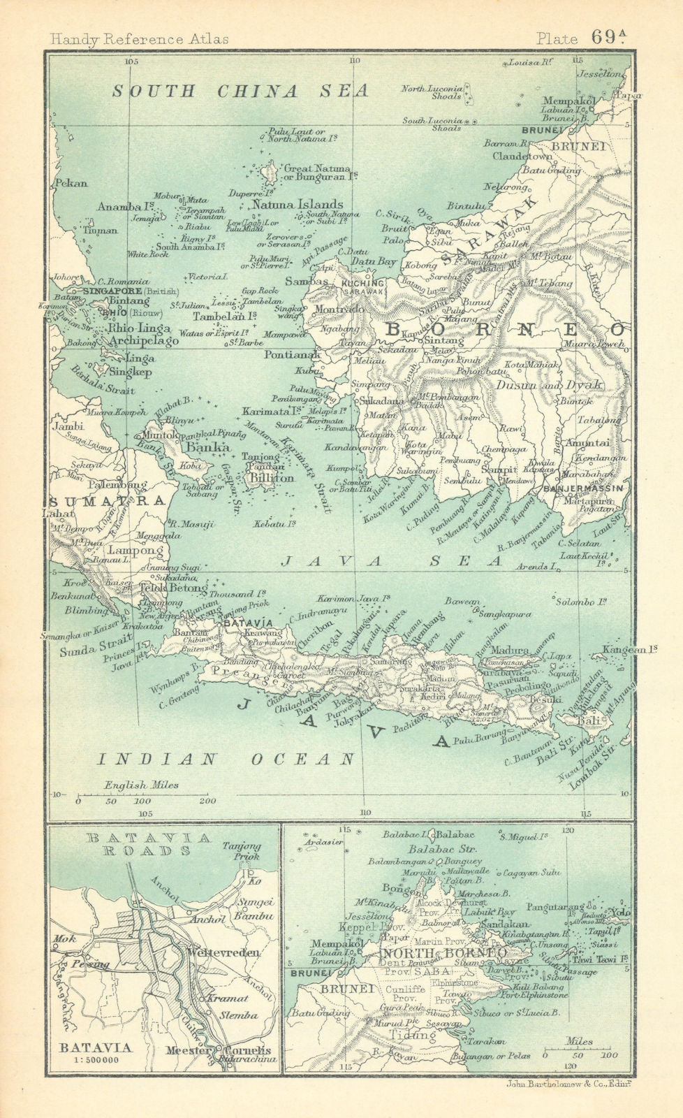 Batavia/Jakarta sketch plan. North Borneo Java Sea Singapore. Indonesia 1909 map