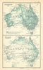 Australia explored areas in 1903. Mean Annual Rainfall. BARTHOLOMEW 1909 map
