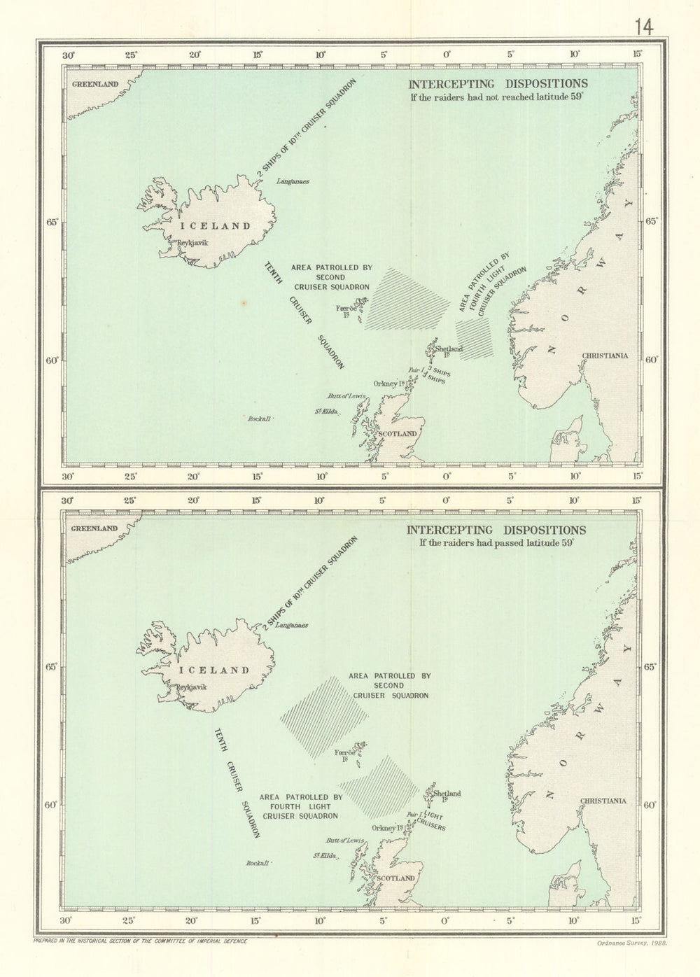 German Atlantic U-Boat campaign intercepting dispositions Oct 1917. WW1 1928 map