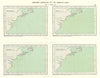 German Submarine operations off the American coast May-Oct 1918 USA WW1 1931 map