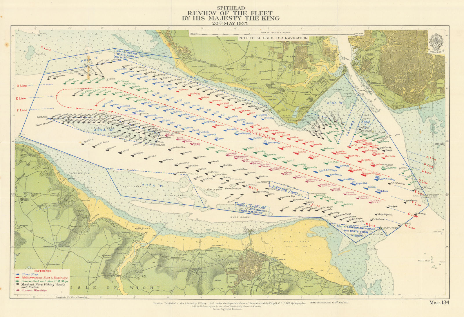 Spithead - Review of the Fleet by His Majesty the King. Admiralty 1937 ...