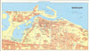 Vintage Sharjah town city plan, United Arab Emirates. UAE. GEOprojects 1995 map