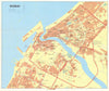 Vintage Dubai town city plan, United Arab Emirates. UAE. GEOprojects 1995 map