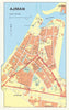 Vintage Ajman town city plan, United Arab Emirates. UAE. GEOprojects 1995 map