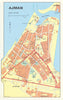 Vintage Ajman town city plan, United Arab Emirates. UAE. GEOprojects 1995 map