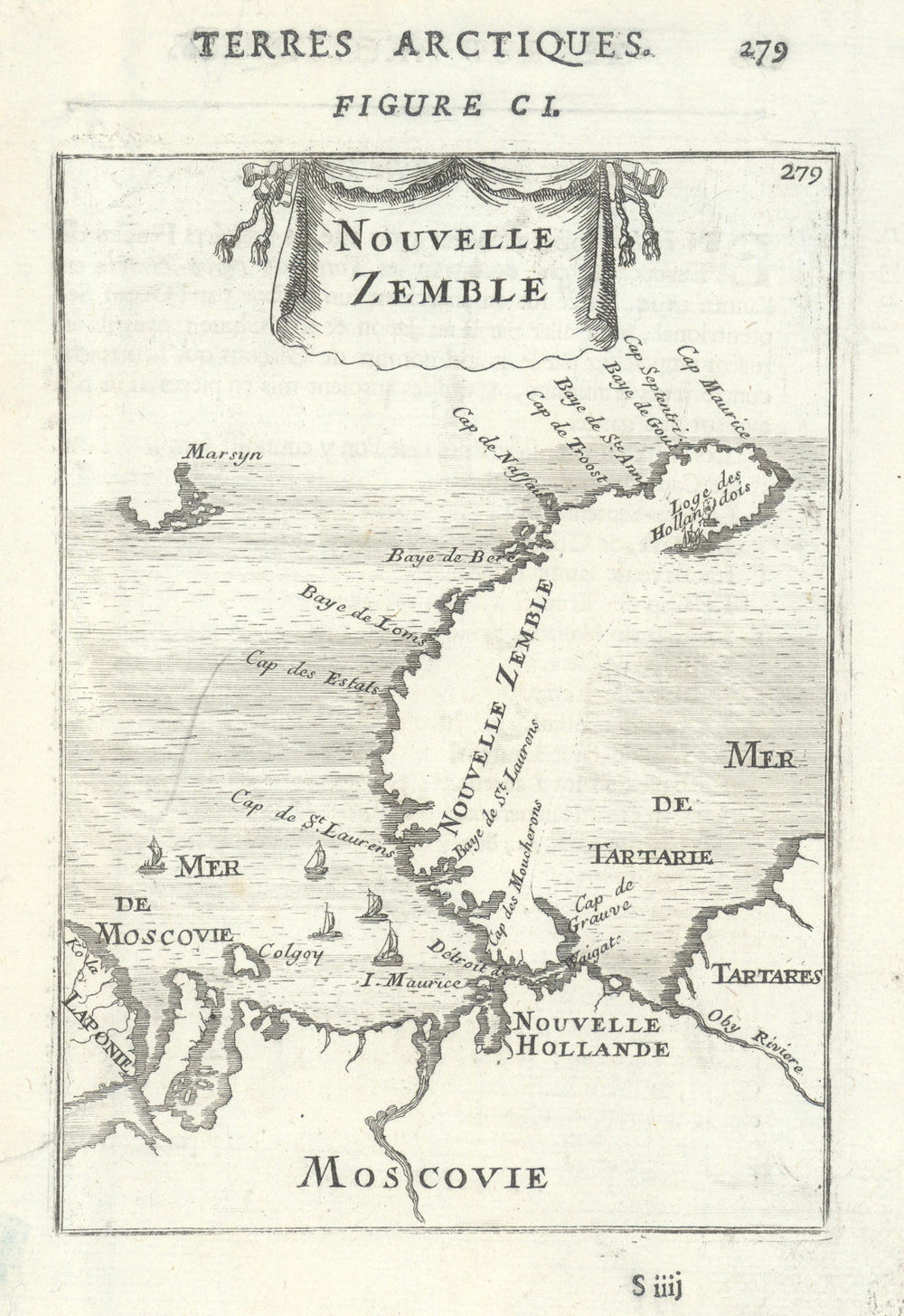 RUSSIAN ARCTIC Nouvelle Zemble Novaya Zemlya Kara/Barents Seas. MALLET 1683 map