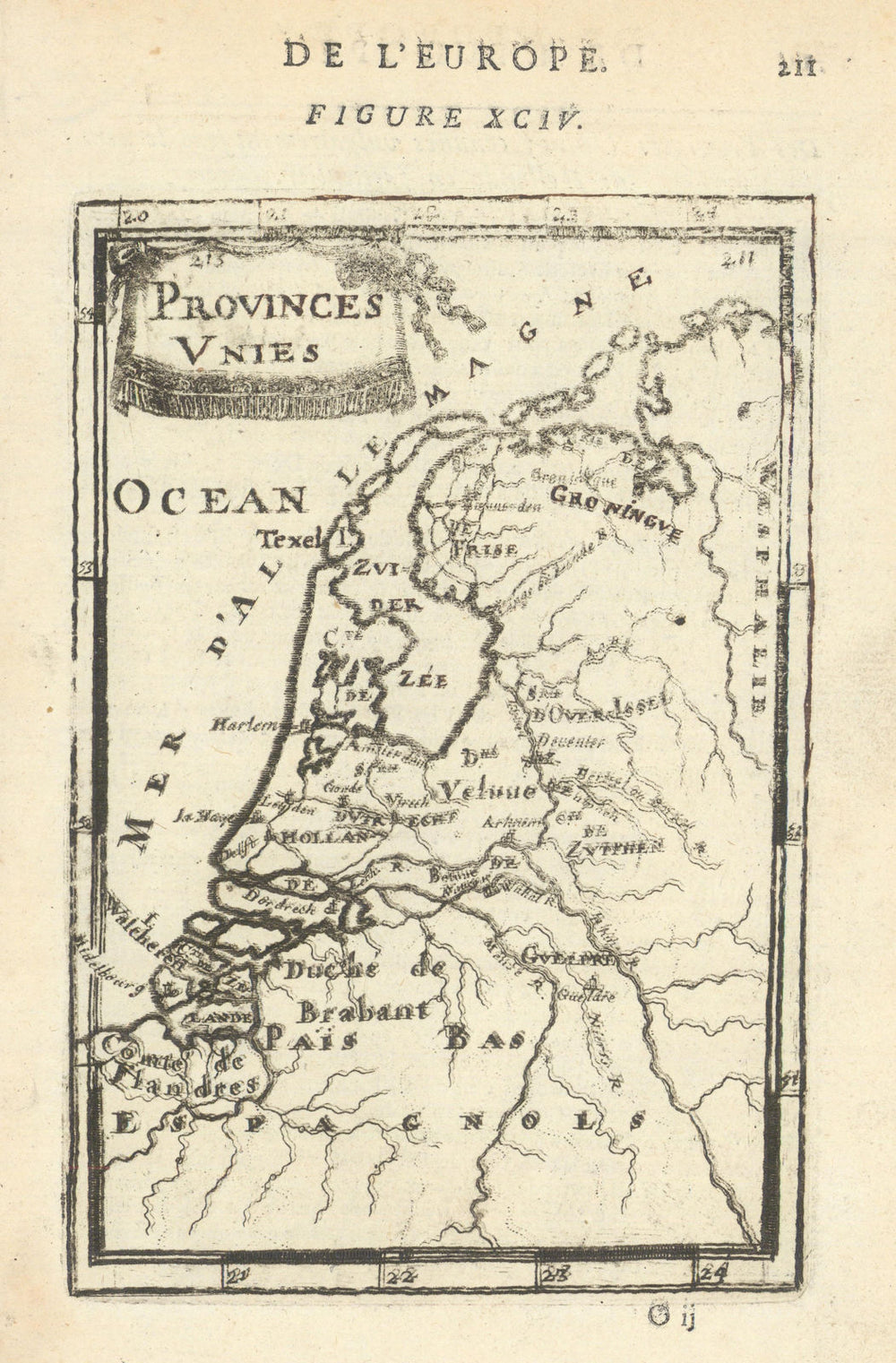 NETHERLANDS. Verenigde Provinciën. United 'Provinces Unies'. MALLET 1683 map