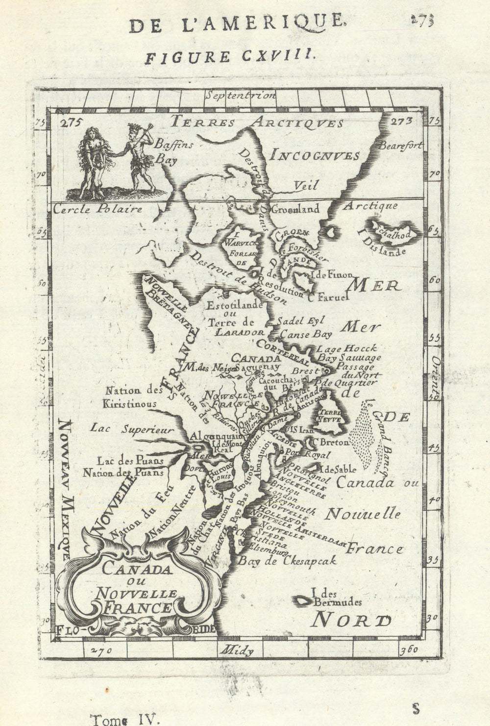 N AMERICA E COAST Canada Virginia New Amsterdam (New York City). MALLET 1683 map