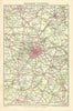 BIRMINGHAM Adjacent Counties. West Midlands. Derby Gloucester 1949 old map