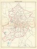 BIRMINGHAM Munipical Wards 1949 old vintage map plan chart