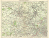 BLACK COUNTRY. NW Birmingham Wolverhampton Walsall West Bromwich Dudley 1949 map