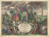 Decorative hand coloured Title Page to Matthäus Seutter's Atlas Minor c1744 map