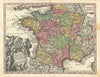 Gallia Concinnata ad magnum numer… France by Matthäus Seutter c1744 old map