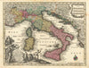 Nova Totius Italiae cum adiacentibus… Insulis. Italy. Matthäus Seutter c1744 map