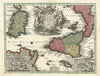 Siciliae Regnum cum adjacente Insula Sardinia. Sicily. Seutter c1744 old map
