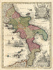 Neapolis Regnum… The Kingdom of Naples. Southern Italy by Seutter c1744 map