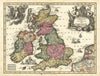 Accuratissima Angliae Scotiae et Hiberniae. British Isles by Seutter c1744 map
