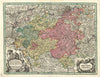 Ducatus Luxemburg… The Duchy of Luxembourg/Belgium by Matthäus Seutter c1744 map