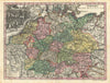 Postarum diverticula & mansiones per Germaniam. German Postal map. Seutter c1744