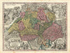 Nova Totius Helvetiae Cum Suis Subditis… Suisse Switzerland. Seutter c1744 map