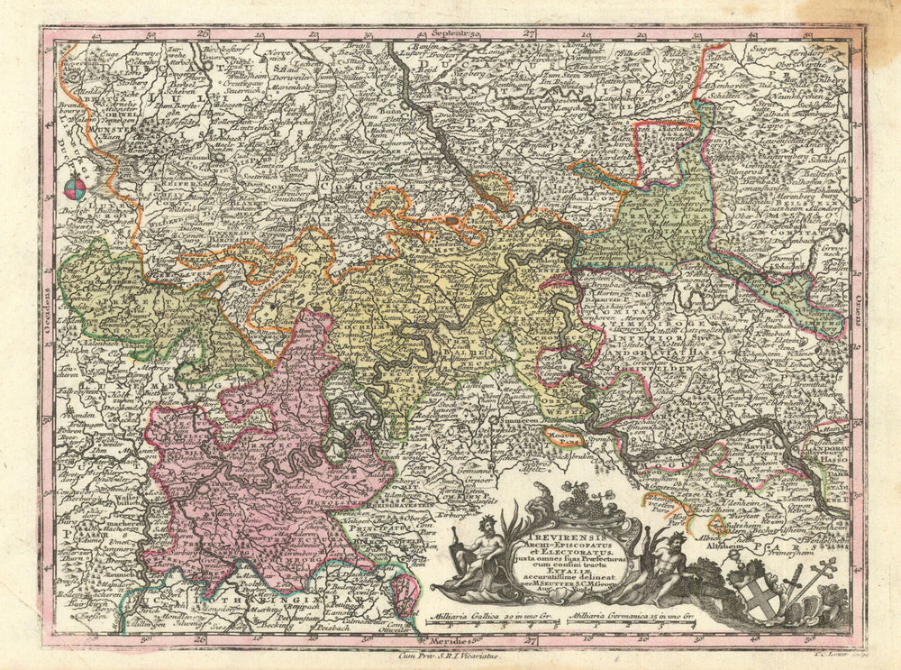 Trevirensis… Trier & Eifel. Rhineland-Palatinate. Matthäus Seutter c1744 map