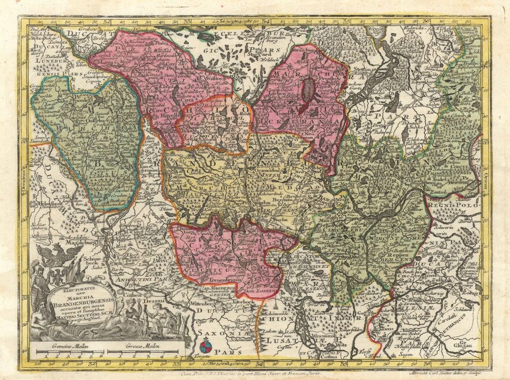 Electoratus sive Marchia Brandenburgensis… Brandenburg/Poland. Seutter c1744 map