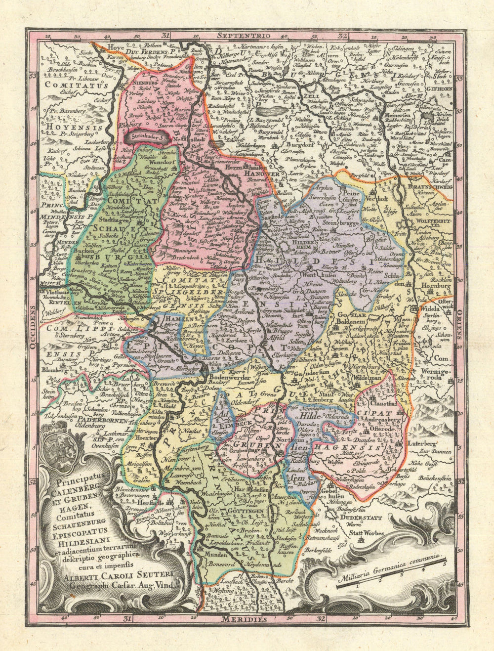 Principatus Calenberg et Grubenhagen… Lower Saxony. Matthäus Seutter c1744 map
