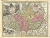 Marchionatus Moravia. Margraviate of Moravia, Czechia by Seutter c1744 old map