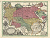 Imperium Russiae Magnae. The Russian Empire by Matthäus Seutter c1744 old map
