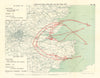WW1 German Aeroplane Raids 25 May/5 June 1917 Sheerness Folkestone 1935 map