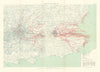 WW1 German Aeroplane Raid 24 September 1917 London Dover 1935 old vintage map