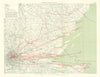 WW1 German Aeroplane Raid 28–29 January 1918 London  1935 old vintage map