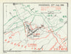 Battle of the Somme. Pozières, 25 July 1916. First World War 1938 old map