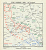 Battle of the Somme. 31 August 1916. First World War 1938 old vintage map